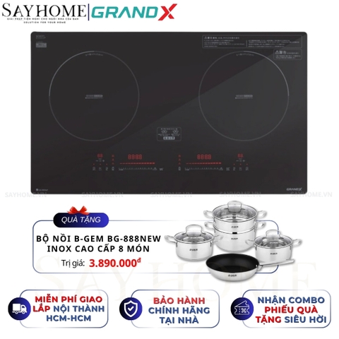 Bếp từ đôi GRANDX GX IP876JP Series 8 - Bảo hành chính hãng 5 năm