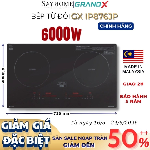 Bếp từ đôi GRANDX GX IP876JP Series 8 - Bảo hành chính hãng 5 năm