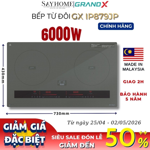 Bếp từ đôi GRANDX GX IP879JP Series 8 - Bảo hành chính hãng 5 năm