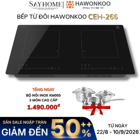 Bếp từ đôi HAWONKOO CEH-266 - Bảo hành chính hãng 3 năm