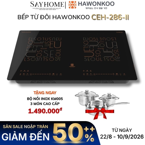 Bếp từ đôi HAWONKOO CEH-286-II - Bảo hành chính hãng 3 năm