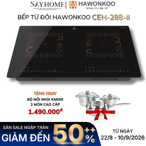 Bếp từ đôi HAWONKOO CEH-288-II - Bảo hành chính hãng 3 năm