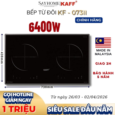 Bếp từ đôi KAFF KF-073II - Bảo hành chính hãng 5 năm
