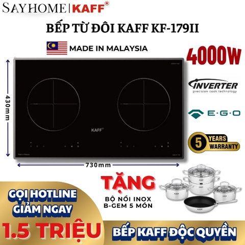 Bếp từ đôi KAFF KF-179II - Bảo hành chính hãng 5 năm