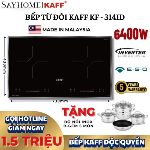 Bếp từ đôi KAFF KF - 314ID -  Bảo hành chính hãng 5 năm tại nhà
