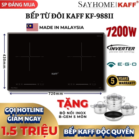 Bếp từ đôi KAFF KF-988II - Bảo hành chính hãng 5 năm tại nhà