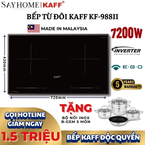 Bếp từ đôi KAFF KF-988II - Bảo hành chính hãng 5 năm tại nhà