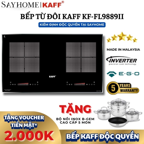 Bếp từ đôi KAFF KF-FL9889II- Bảo hành chính hãng tại nhà 5 năm
