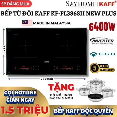 Bếp từ đôi KAFF KF - FL3868II NEW PLUS - Bảo hành chính hãng 5 năm