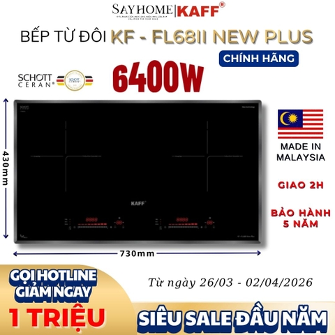 Bếp từ đôi KAFF KF-FL68II NEW PLUS - Bảo hành chính hãng 5 năm