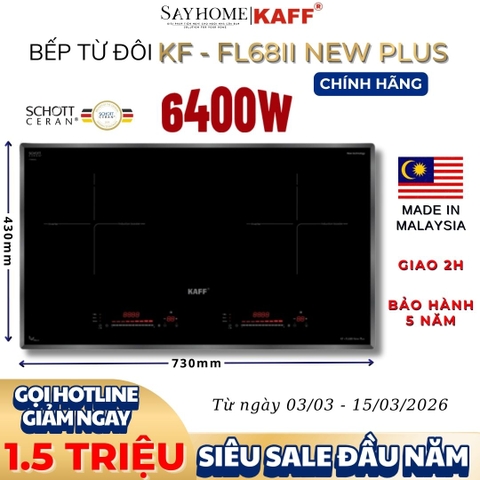Bếp từ đôi KAFF KF-FL68II NEW PLUS - Bảo hành chính hãng 5 năm