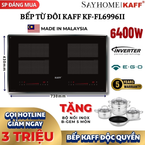 Bếp từ đôi KAFF KF-FL6996II - Bảo hành tại nhà 5 năm toàn quốc - Hàng chính hãng