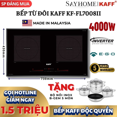 Bếp từ đôi KAFF KF-FL7008II -  Bảo hành chính hãng 5 năm tại nhà