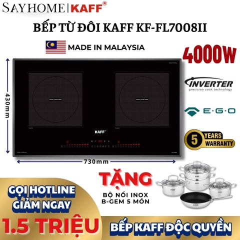 Bếp từ đôi KAFF KF-FL7008II -  Bảo hành chính hãng 5 năm tại nhà