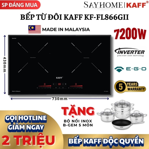 Bếp từ đôi KAFF KF-FL866GII -  Bảo hành chính hãng 5 năm tại nhà