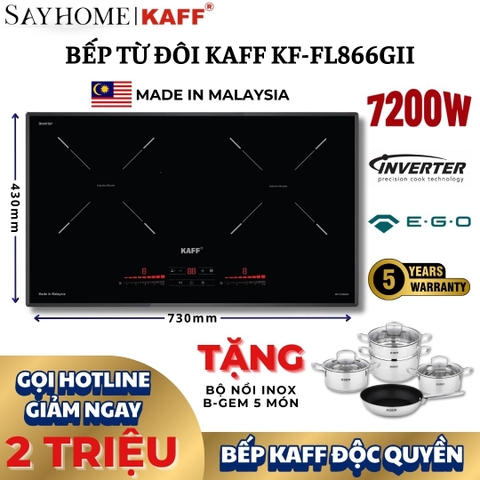 Bếp từ đôi KAFF KF-FL866GII -  Bảo hành chính hãng 5 năm tại nhà