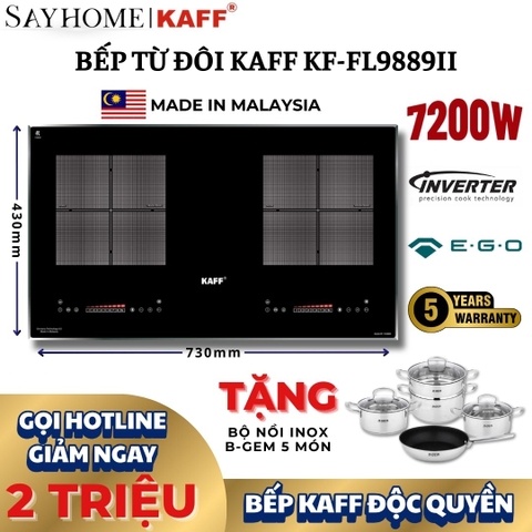 Bếp từ đôi KAFF KF-FL9889II- Bảo hành chính hãng tại nhà 5 năm