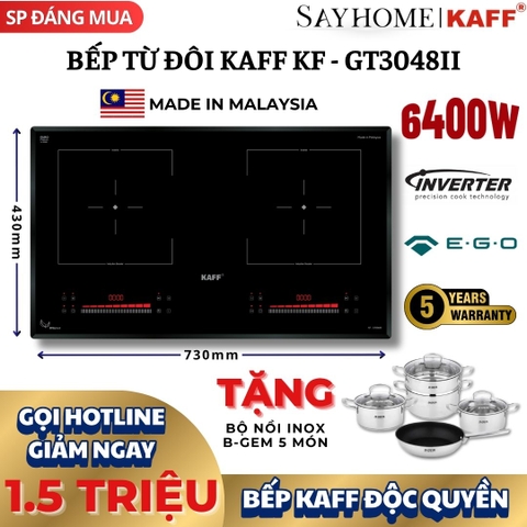 Bếp từ đôi KAFF KF - GT3048II -  Bảo hành chính hãng 5 năm tại nhà