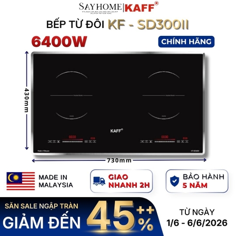 Bếp từ đôi KAFF KF-SD300II - Bảo hành chính hãng 5 năm