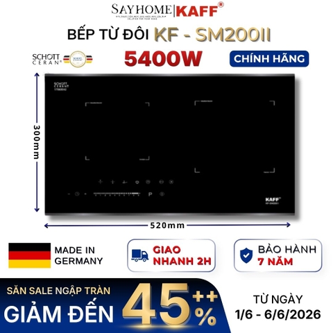 Bếp từ đôi KAFF KF-SM200II - Bảo hành chính hãng 7 năm