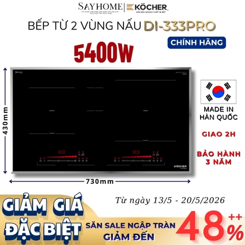 Bếp từ đôi Kocher DI-333Pro -  Bảo hành 3 năm