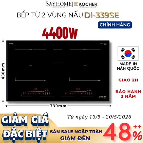 Bếp từ đôi Kocher DI-339SE - BH 3 năm