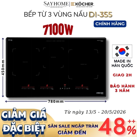Bếp từ đôi Kocher DI-355 -  Bảo hành 3 năm