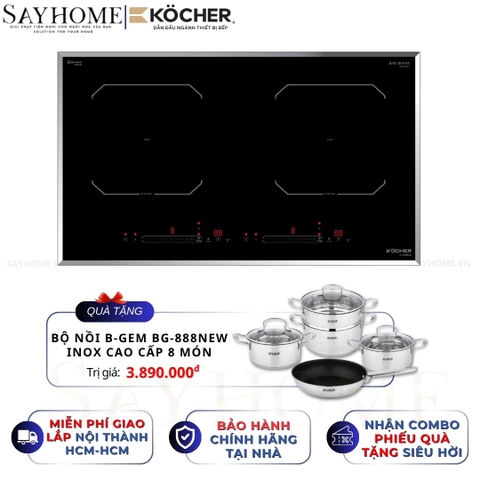 Bếp từ đôi Kocher DI-608SE - BH 3 năm