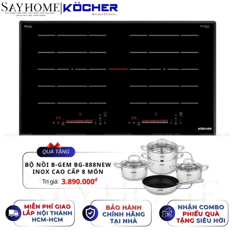 Bếp từ đôi Kocher DI 616 Plus  -  Bảo hành 3 năm