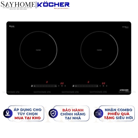 Bếp từ đôi Kocher DI 616  -  Bảo hành 3 năm