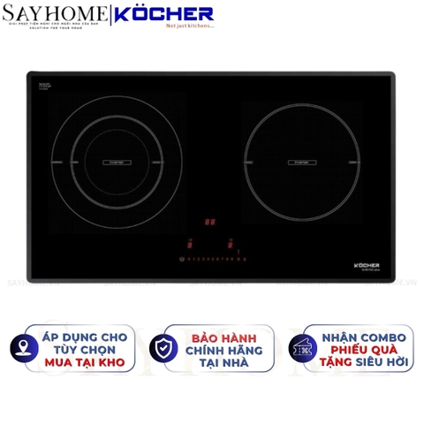 Bếp từ đôi Kocher DI 801GE IPLUS -  Bảo hành 3 năm