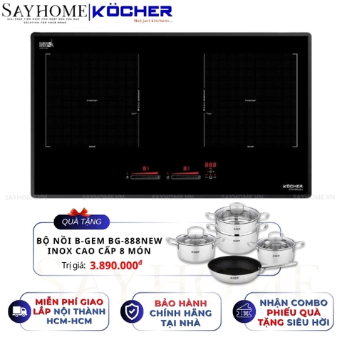 Bếp từ đôi Kocher DIB4 888 Plus -  Bảo hành 3 năm