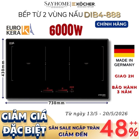 Bếp từ đôi Kocher DIB4 888  -  Bảo hành 3 năm