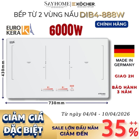 Bếp từ đôi Kocher DIB4 888W -  Bảo hành 3 năm