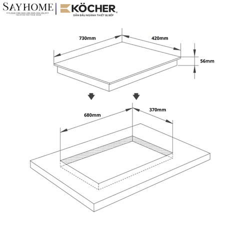 Bếp từ đôi Kocher X-Nano 8 Plus -  Bảo hành 3 năm