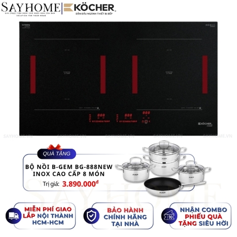 Bếp từ đôi Kocher X-Nano 9 -  Bảo hành 3 năm