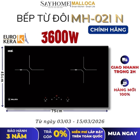 Bếp từ đôi MALLOCA MH-02I N - Hàng chính hãng