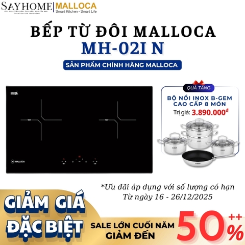 Bếp từ đôi MALLOCA MH-02I N - Hàng chính hãng