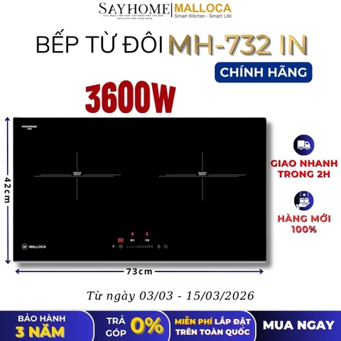 Bếp từ đôi Malloca MH-732 IN - Hàng chính hãng