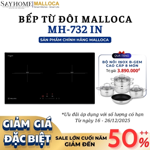 Bếp từ đôi Malloca MH-732 IN - Hàng chính hãng Malloca