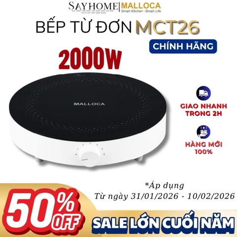 Bếp từ đơn MALLOCA MCT26 để bàn - Hàng chính hãng