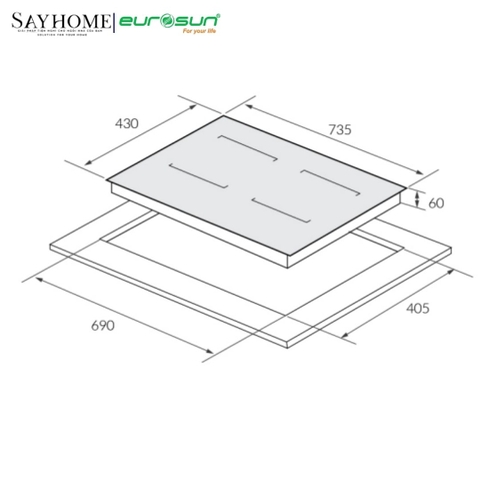 Bếp từ đôi EUROSUN EU-T755XPro tại thành phố Hồ Chí Minh
