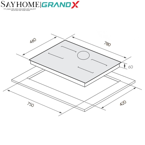 Bếp từ GRANDX GX IH736Lux Series 7 3 vùng nấu - Bảo hành chính hãng 4 năm