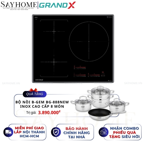 Bếp từ GRANDX GX IH933G Series 9 3 vùng nấu - Bảo hành chính hãng 3 năm