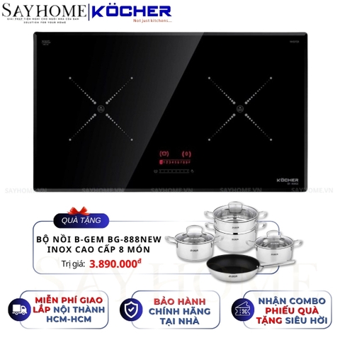 Bếp từ đôi Kocher DI-808GE -  Bảo hành 3 năm