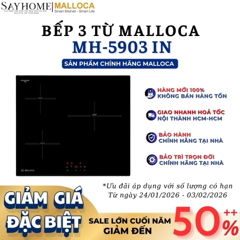 Bếp từ Malloca MH-5903 IN 3 vùng nấu - Hàng chính hãng Malloca