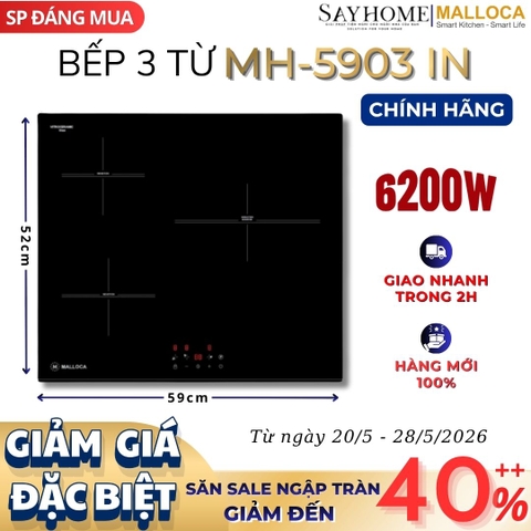 Bếp từ Malloca MH-5903 IN 3 vùng nấu - Hàng chính hãng