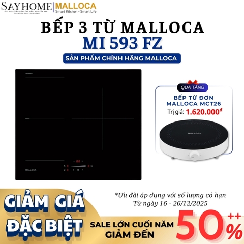 Bếp từ MALLOCA MI 593 FZ 3 vùng nấu - Hàng chính hãng