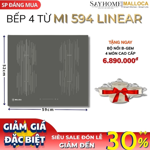 Bếp từ Malloca MI 594 LINEAR 4 vùng nấu - Hàng chính hãng