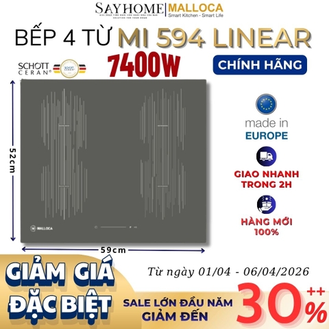 Bếp từ Malloca MI 594 LINEAR 4 vùng nấu - Hàng chính hãng